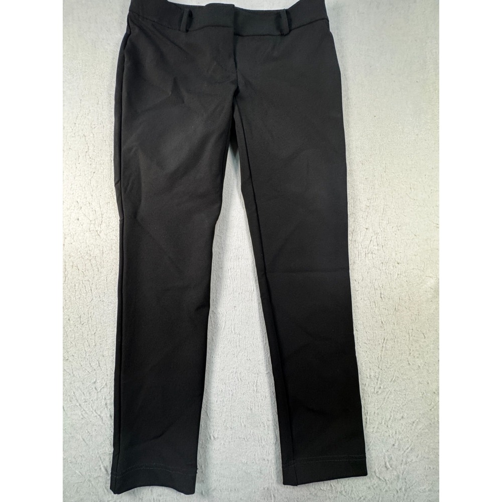 Ann Taylor Black Dress Pants Womens 2 Petite Mid Rise Straight Leg Career